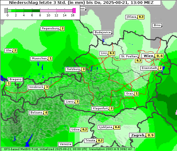 Niederschlag, 21. 8. 2025