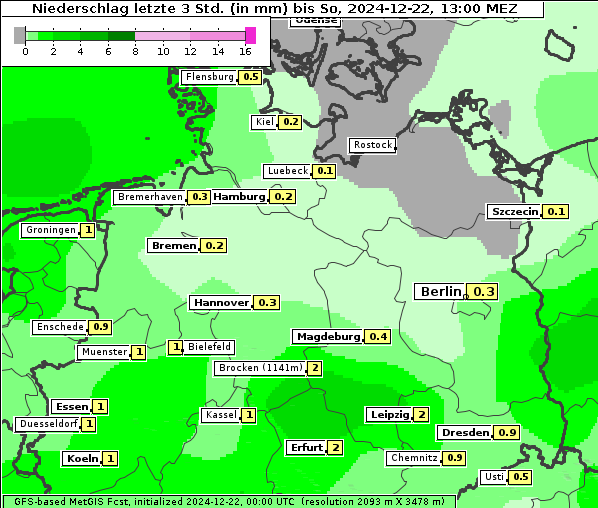 Niederschlag, 22. 12. 2024