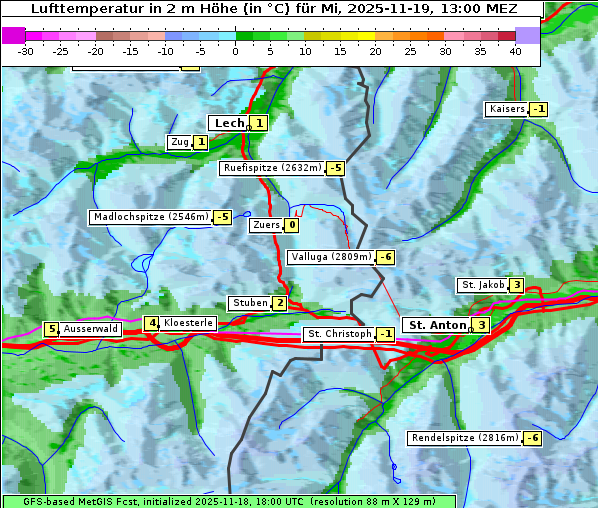 Temperatur, 19. 11. 2025