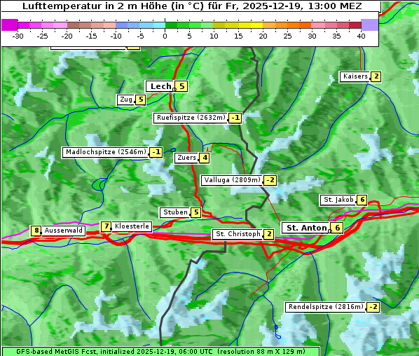 Temperatur, 19. 12. 2025
