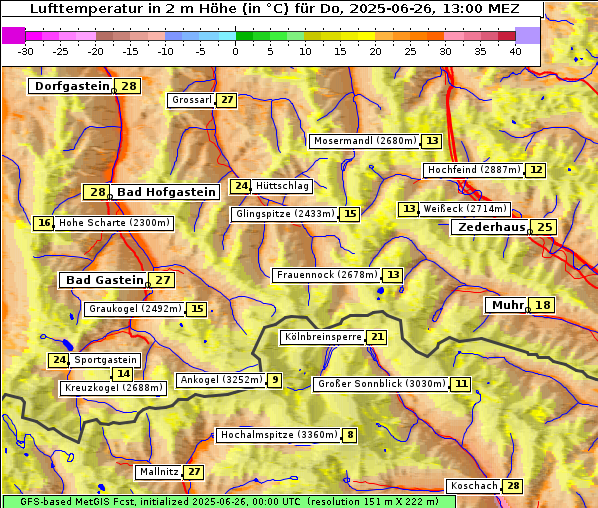 Temperatur, 26. 6. 2025