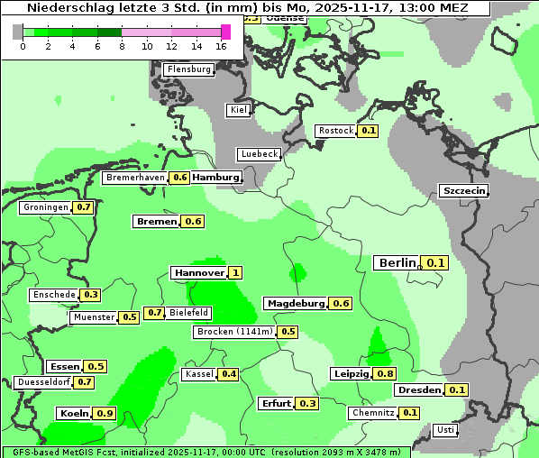 Niederschlag, 17. 11. 2025