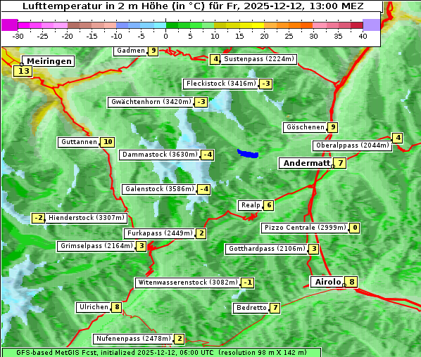 Temperatur, 12. 12. 2025