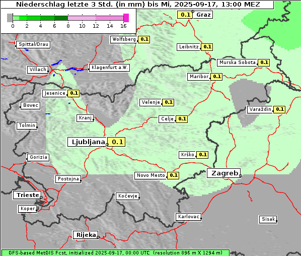 Niederschlag, 17. 9. 2025