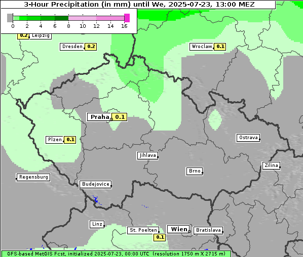 Niederschlag, 23. 7. 2025