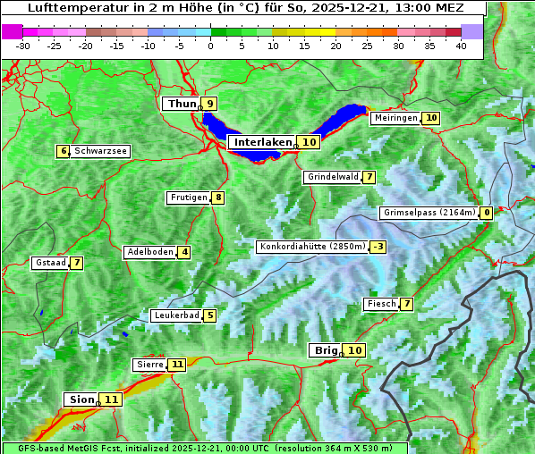 Temperatur, 21. 12. 2025