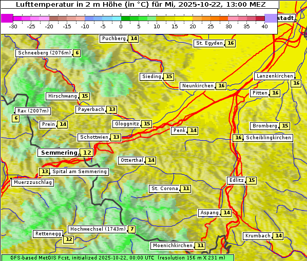 Temperatur, 22. 10. 2025