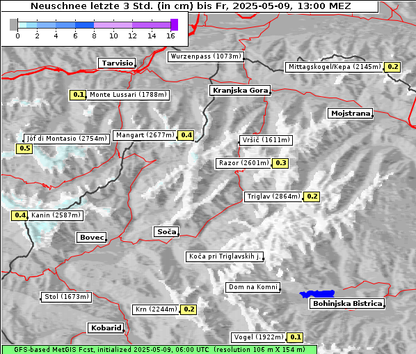 Neuschnee, 9. 5. 2025
