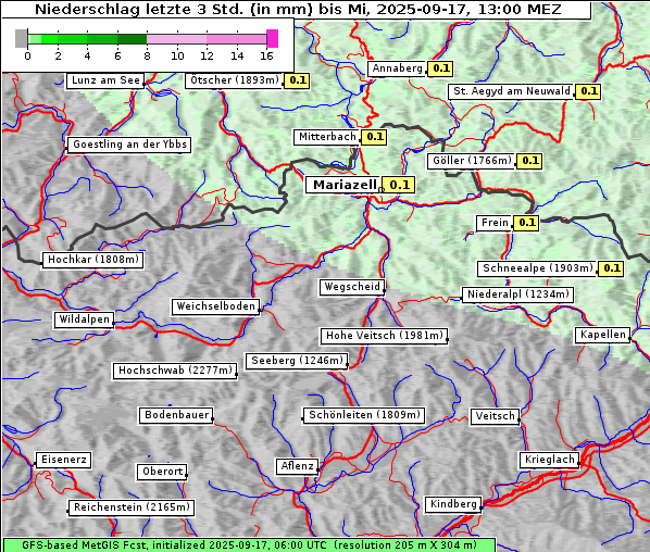 Niederschlag, 17. 9. 2025