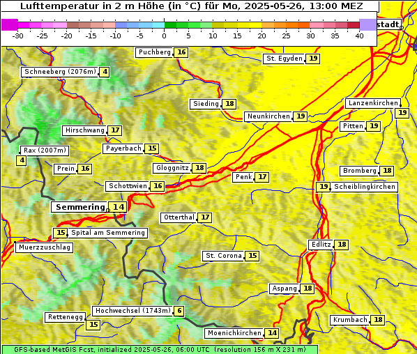 Temperatur, 26. 5. 2025