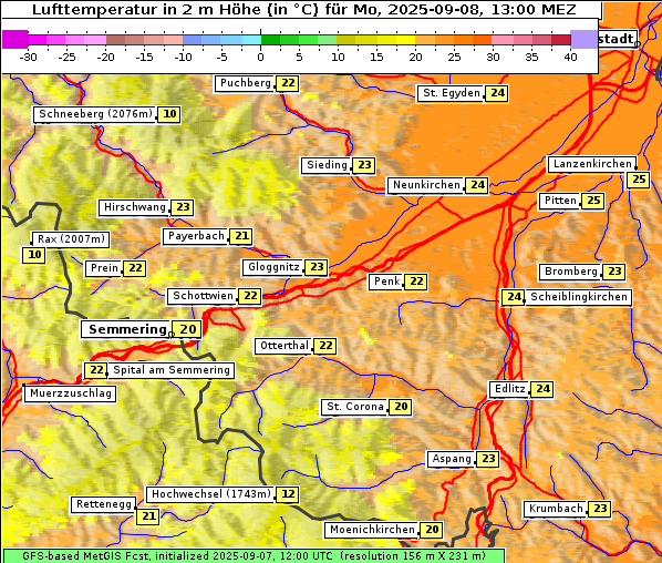 Temperatur, 8. 9. 2025