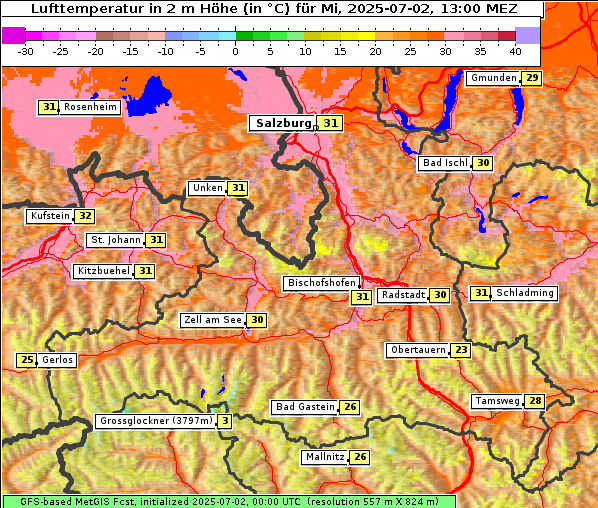 Temperatur, 2. 7. 2025