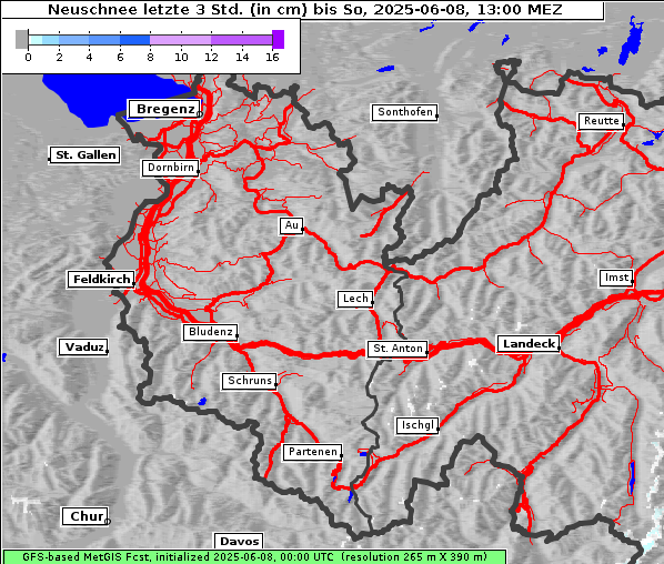 Neuschnee, 8. 6. 2025
