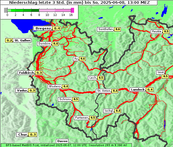 Niederschlag, 8. 6. 2025