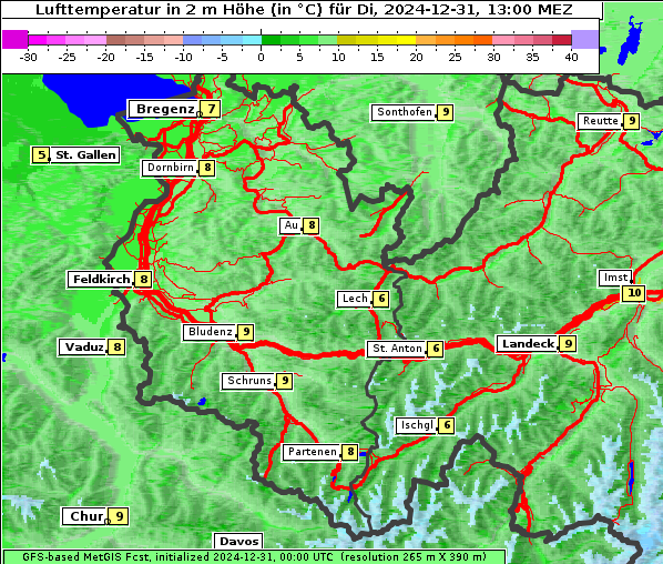 Temperatur, 31. 12. 2024