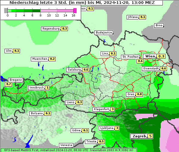 Niederschlag, 20. 11. 2024
