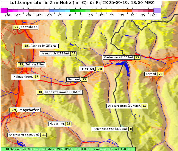 Temperatur, 19. 9. 2025