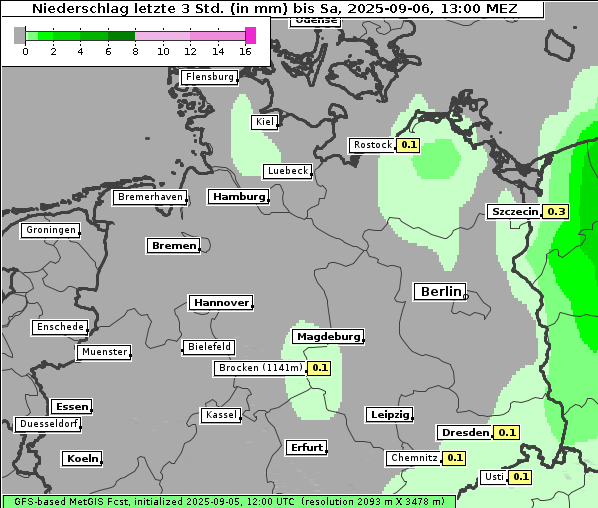 Niederschlag, 6. 9. 2025