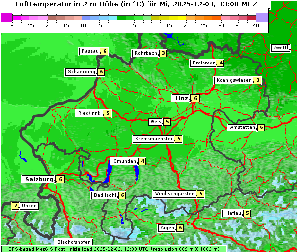 Temperatur, 3. 12. 2025