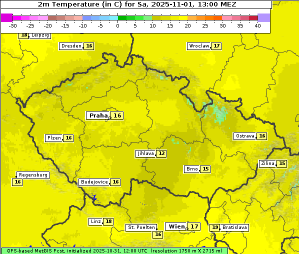Temperatur, 1. 11. 2025