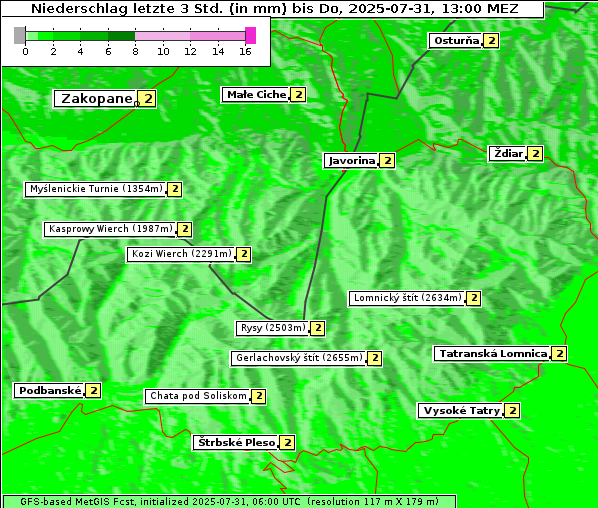 Niederschlag, 31. 7. 2025