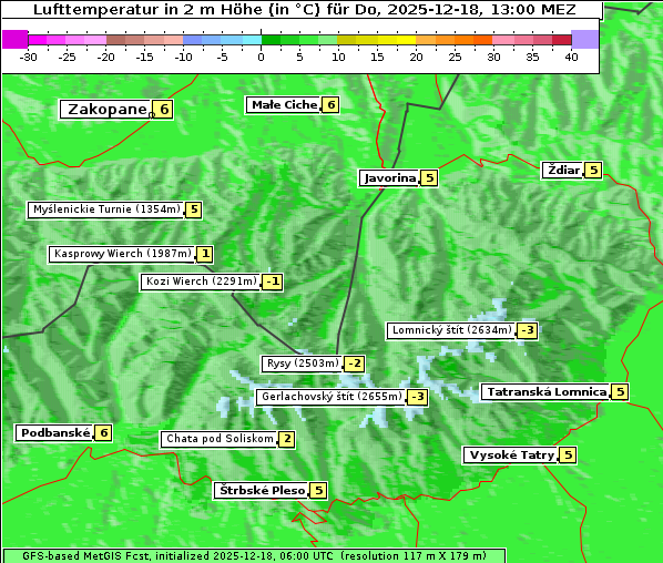Temperatur, 18. 12. 2025