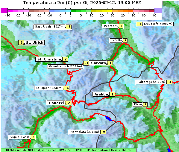 Temperatur, 12. 2. 2026