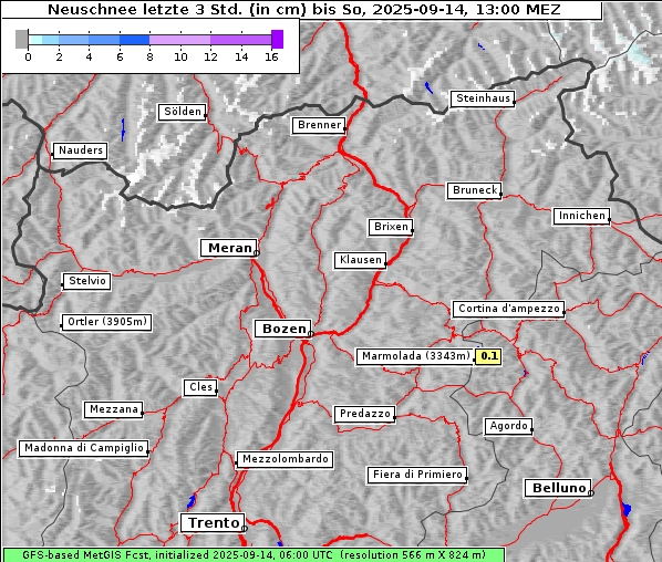 Neuschnee, 14. 9. 2025