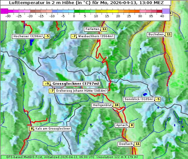 Temperatur, 13. 4. 2026