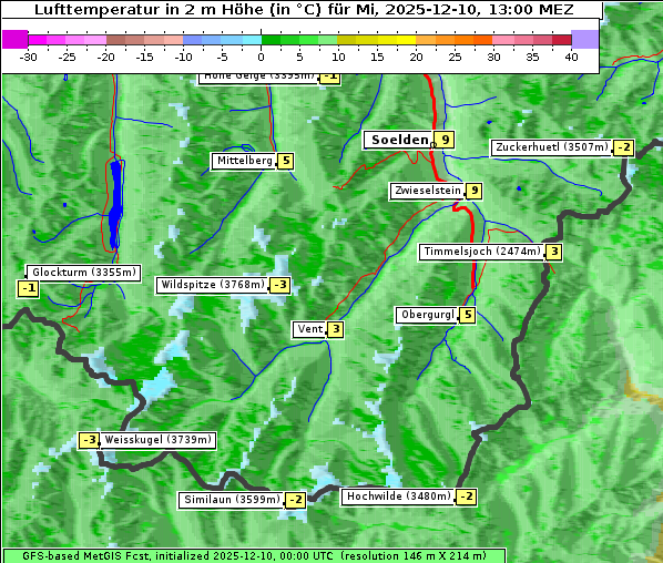 Temperatur, 10. 12. 2025