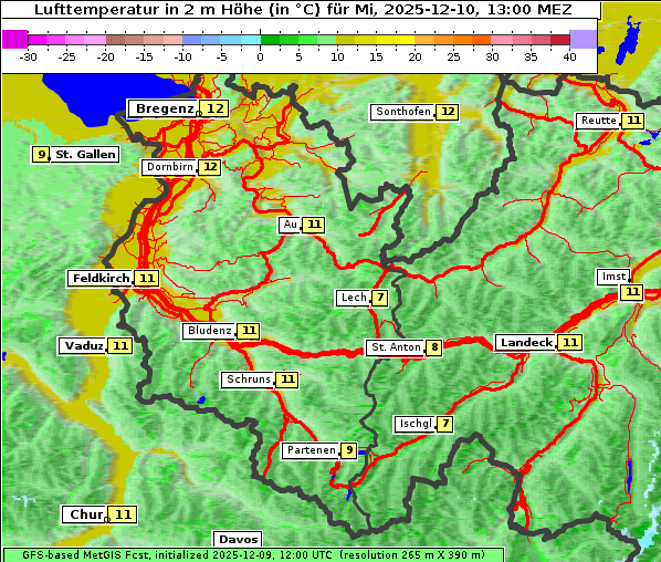 Temperatur, 10. 12. 2025