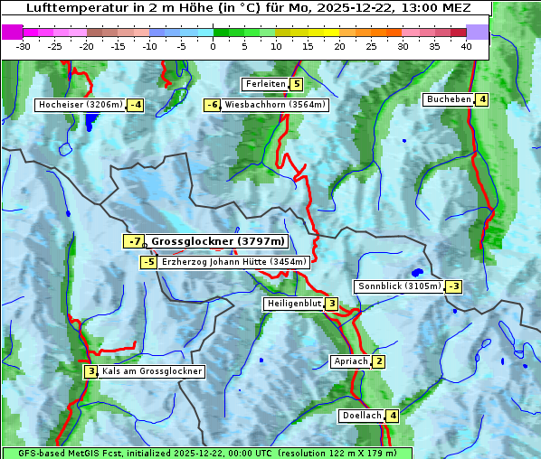 Temperatur, 22. 12. 2025
