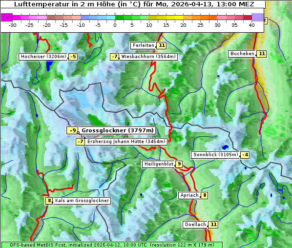 Temperatur, 13. 4. 2026