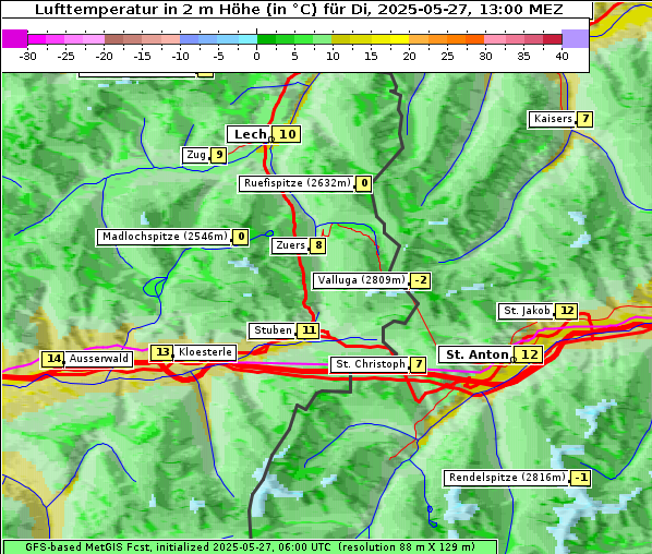 Temperatur, 27. 5. 2025