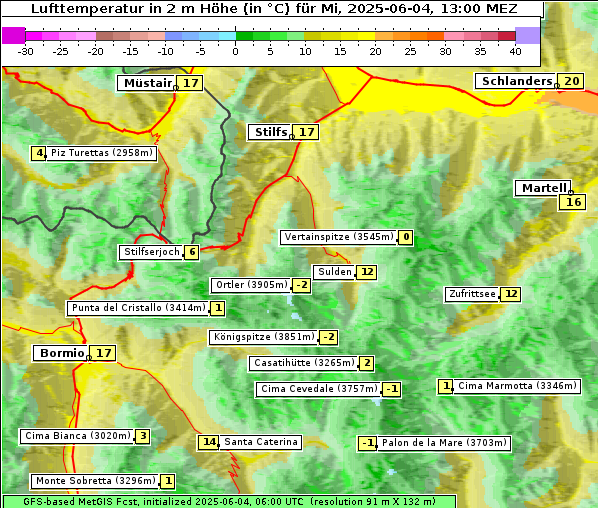 Temperatur, 4. 6. 2025