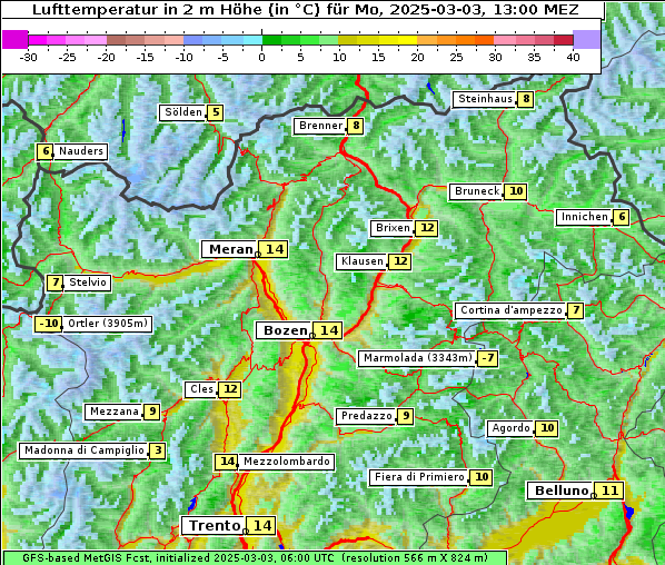 Temperatur, 3. 3. 2025