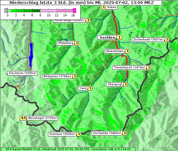 Niederschlag, 2. 7. 2025