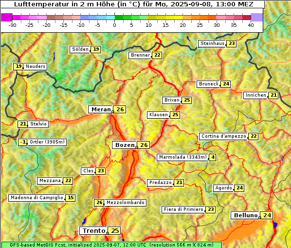 Temperatur, 8. 9. 2025