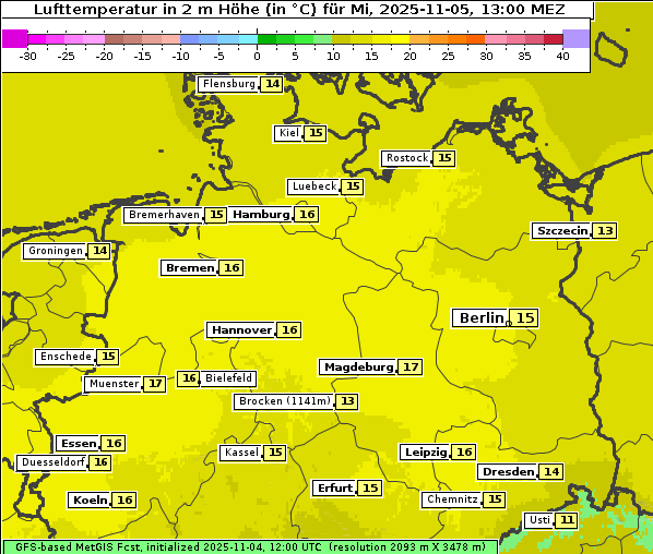 Temperatur, 5. 11. 2025