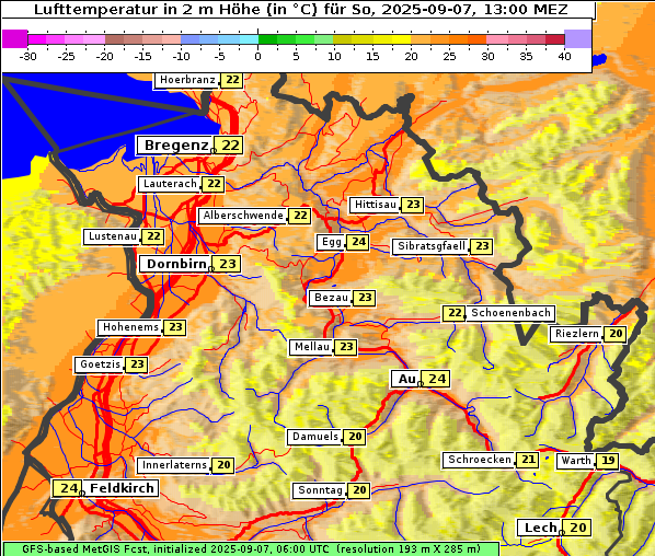 Temperatur, 7. 9. 2025