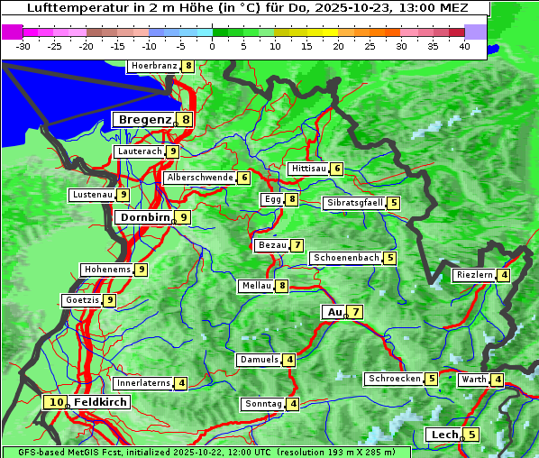 Temperatur, 23. 10. 2025