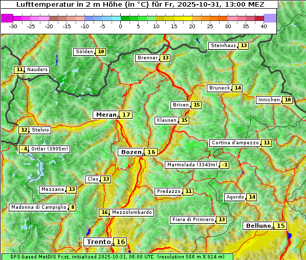 Temperatur, 31. 10. 2025