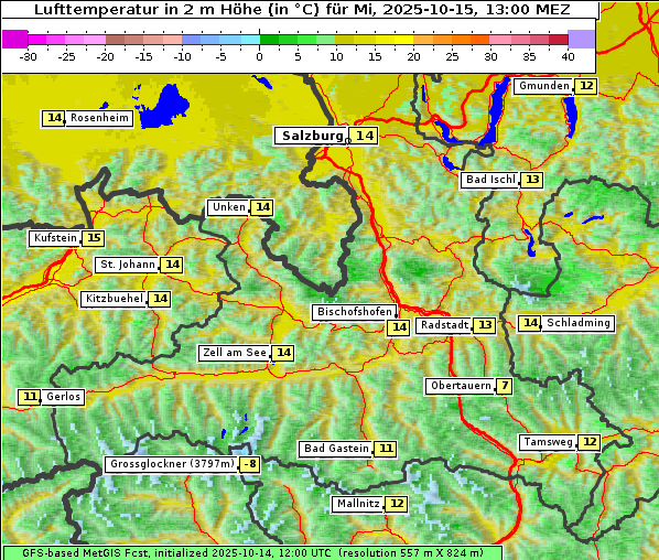 Temperatur, 15. 10. 2025
