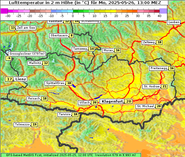 Temperatur, 26. 5. 2025