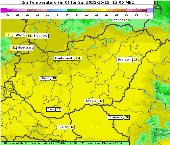 Temperatur, 18. 10. 2025