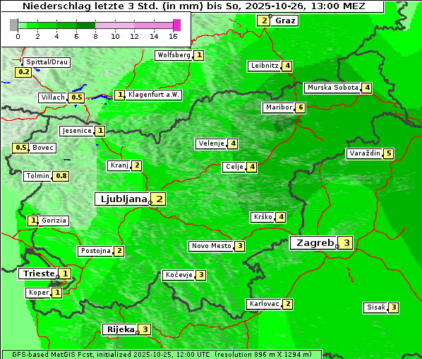 Niederschlag, 26. 10. 2025