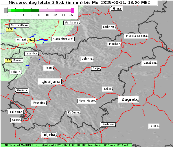 Niederschlag, 11. 8. 2025
