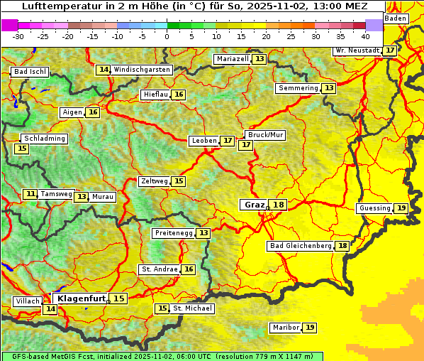 Temperatur, 2. 11. 2025