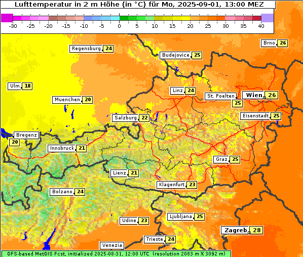 Temperatur, 1. 9. 2025