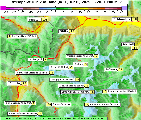 Temperatur, 20. 5. 2025